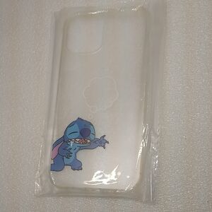 Cute Blue Stitch Character Clear Phone Case - Unbranded